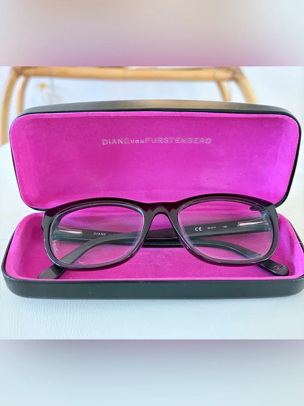 Diane Von Furstenberg Women’s Eyeglass Frames in Dark Purple.